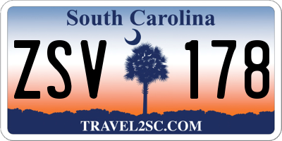 SC license plate ZSV178