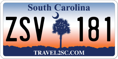 SC license plate ZSV181