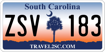 SC license plate ZSV183