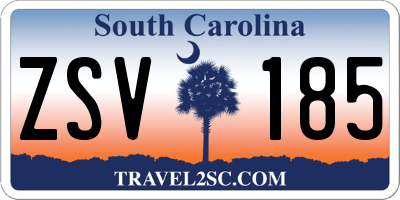 SC license plate ZSV185