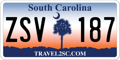 SC license plate ZSV187