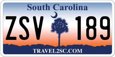 SC license plate ZSV189