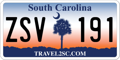 SC license plate ZSV191