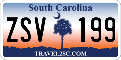 SC license plate ZSV199