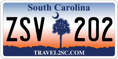 SC license plate ZSV202