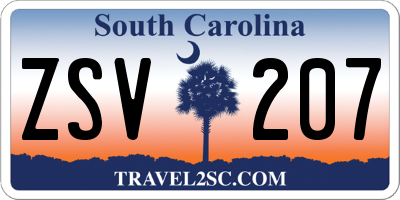 SC license plate ZSV207