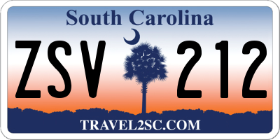 SC license plate ZSV212