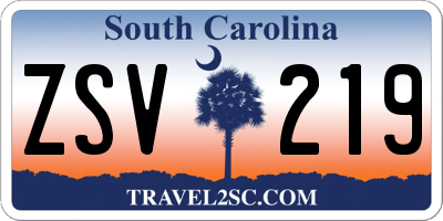 SC license plate ZSV219