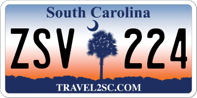 SC license plate ZSV224