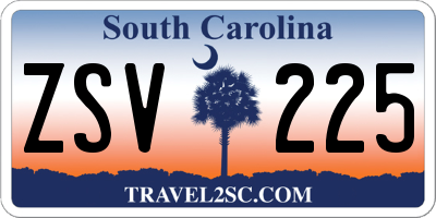 SC license plate ZSV225