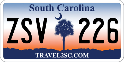 SC license plate ZSV226