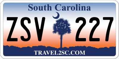 SC license plate ZSV227
