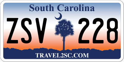 SC license plate ZSV228