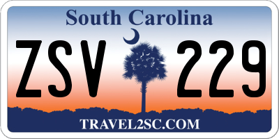 SC license plate ZSV229