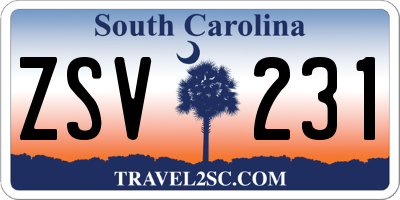 SC license plate ZSV231