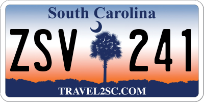 SC license plate ZSV241