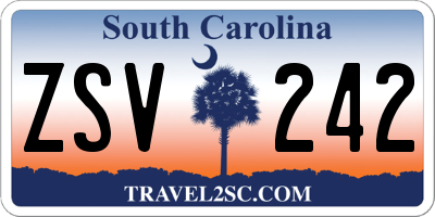 SC license plate ZSV242