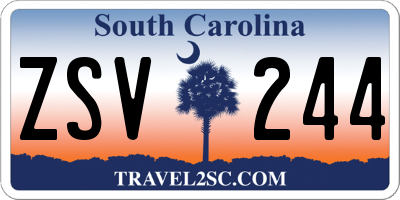 SC license plate ZSV244