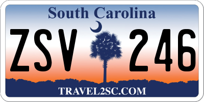 SC license plate ZSV246