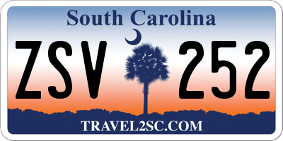 SC license plate ZSV252