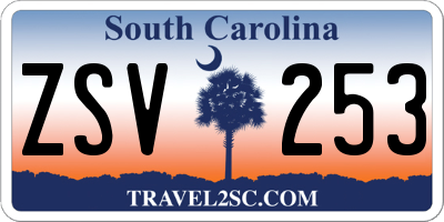 SC license plate ZSV253