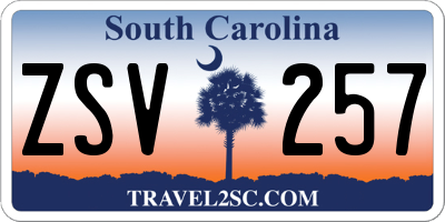 SC license plate ZSV257