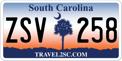SC license plate ZSV258