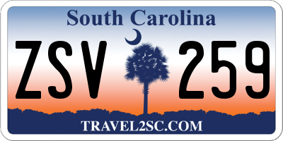 SC license plate ZSV259