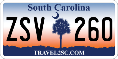SC license plate ZSV260