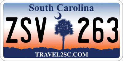 SC license plate ZSV263