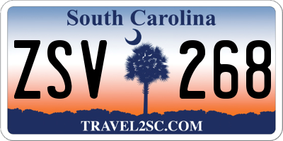 SC license plate ZSV268
