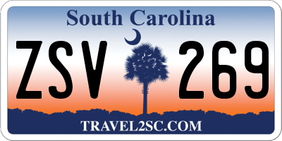 SC license plate ZSV269