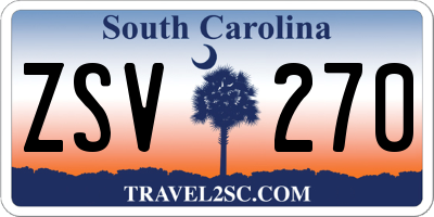 SC license plate ZSV270