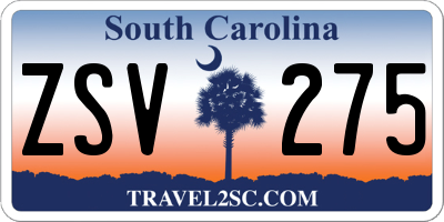 SC license plate ZSV275