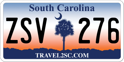 SC license plate ZSV276
