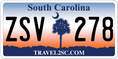 SC license plate ZSV278
