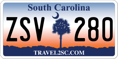 SC license plate ZSV280