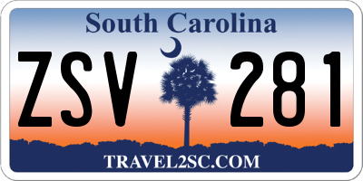 SC license plate ZSV281