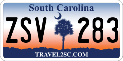 SC license plate ZSV283