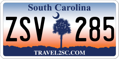 SC license plate ZSV285