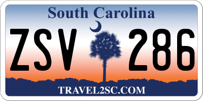 SC license plate ZSV286