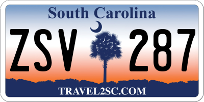 SC license plate ZSV287