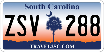 SC license plate ZSV288