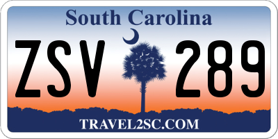 SC license plate ZSV289