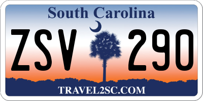 SC license plate ZSV290