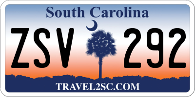 SC license plate ZSV292