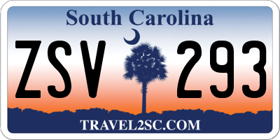 SC license plate ZSV293