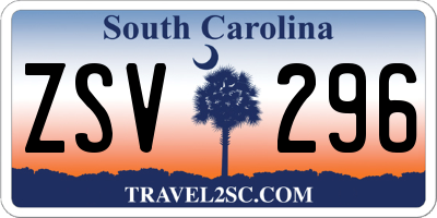 SC license plate ZSV296