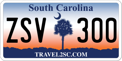 SC license plate ZSV300