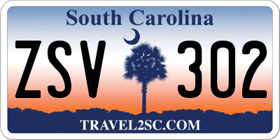 SC license plate ZSV302